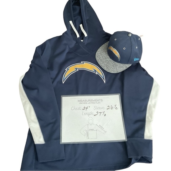 Team Apparel Los Angeles San Diego Charger Blue Hoodie Pullover Cap Hat Sz XXL - Picture 12 of 12